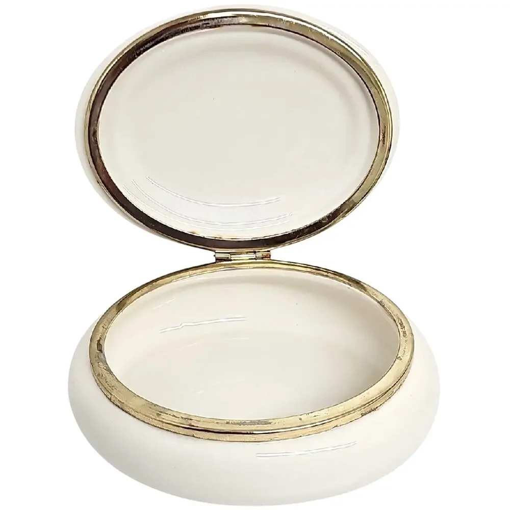 Vintage PS Limited Edition 90's Floral Trinket Box with Gold Accents 7